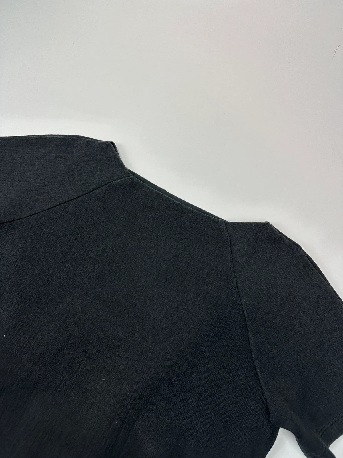 Prada Milano SS2015 Black Cottons & Nylon Crop Top Tee