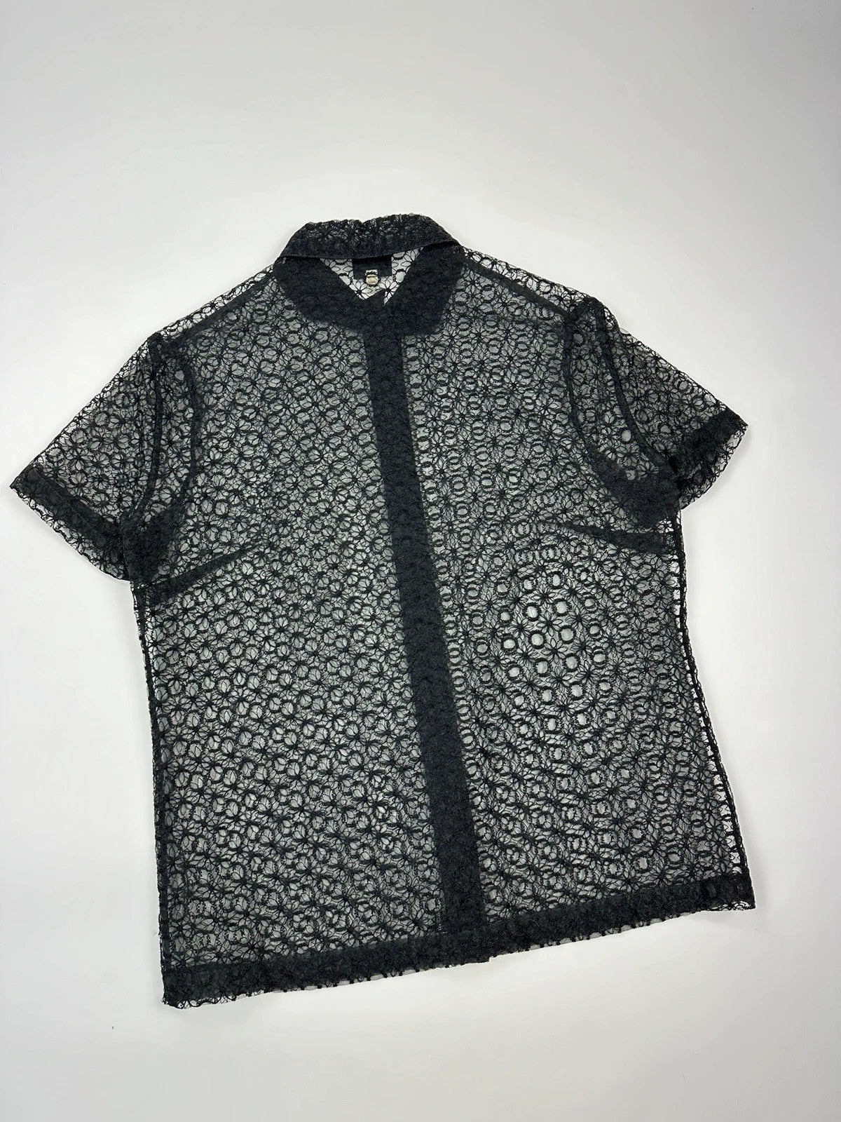Dolce & Gabbana 00’s Laces Mesh See Trough Black Shirt