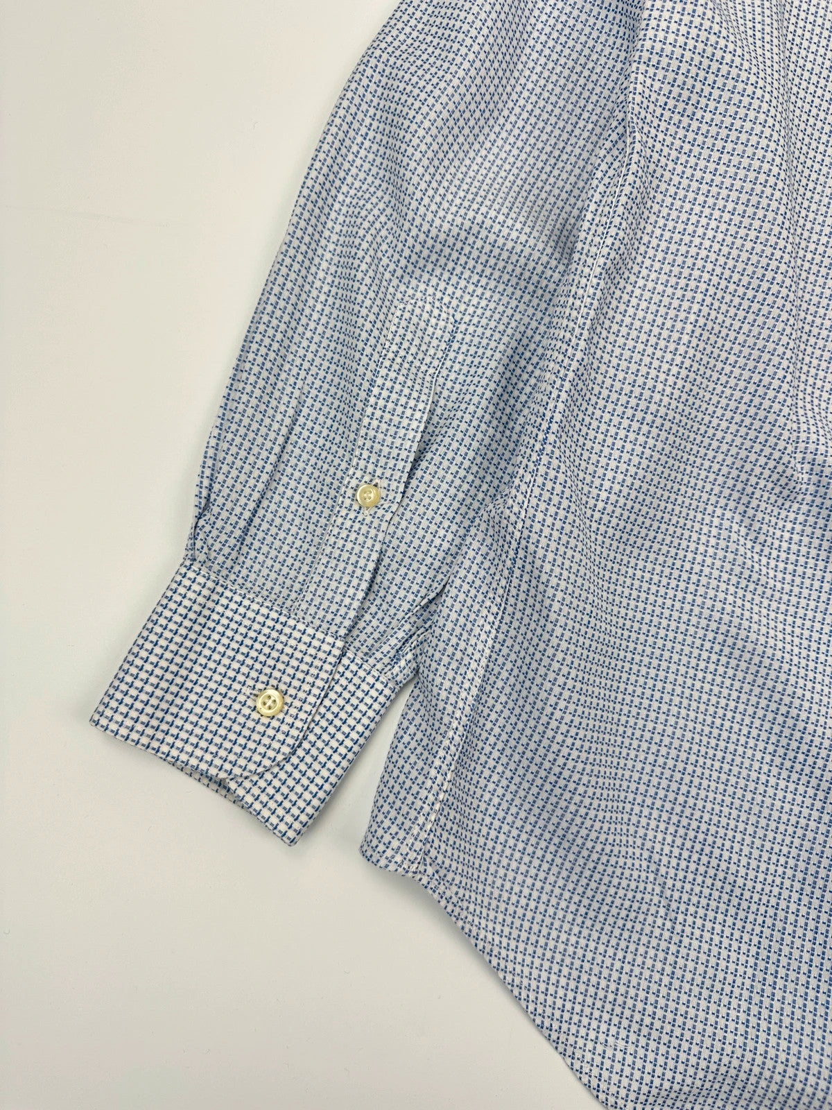 Dolce & Gabbana 00’s Micro Check Pattern White & Blue Dress Pocket Shirt