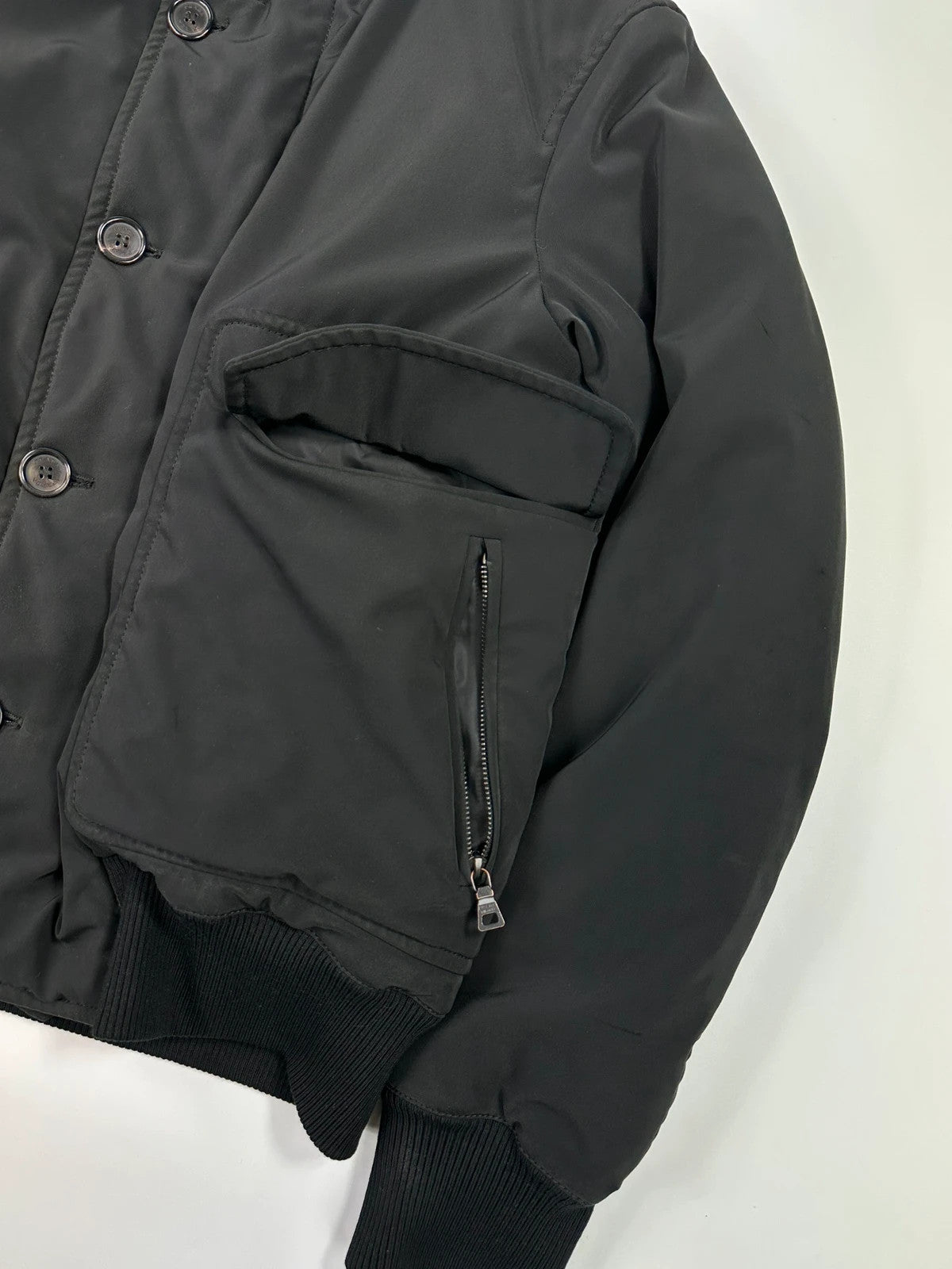 Prada Milano FW2004 Black Down Puffer Bomber Jacket