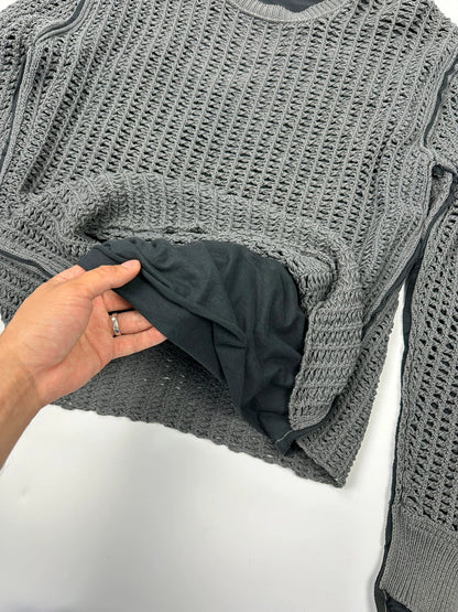 Dolce & Gabbana 00’s Net Double Layer Knit Grey Sweater Holes