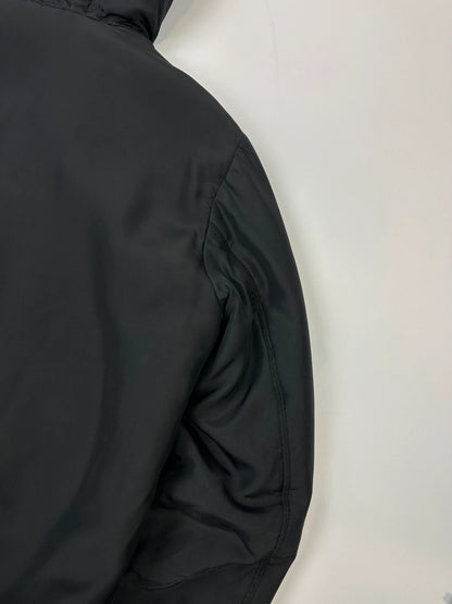 Prada Milano FW2013 Black Padded Silk Hooded Bomber Jacket