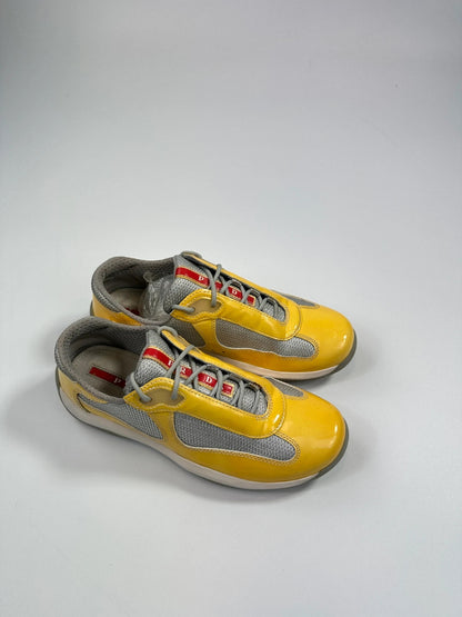 Prada Sport 00’s America’s Cup Yellow Patent Leather Sneakers Shoes