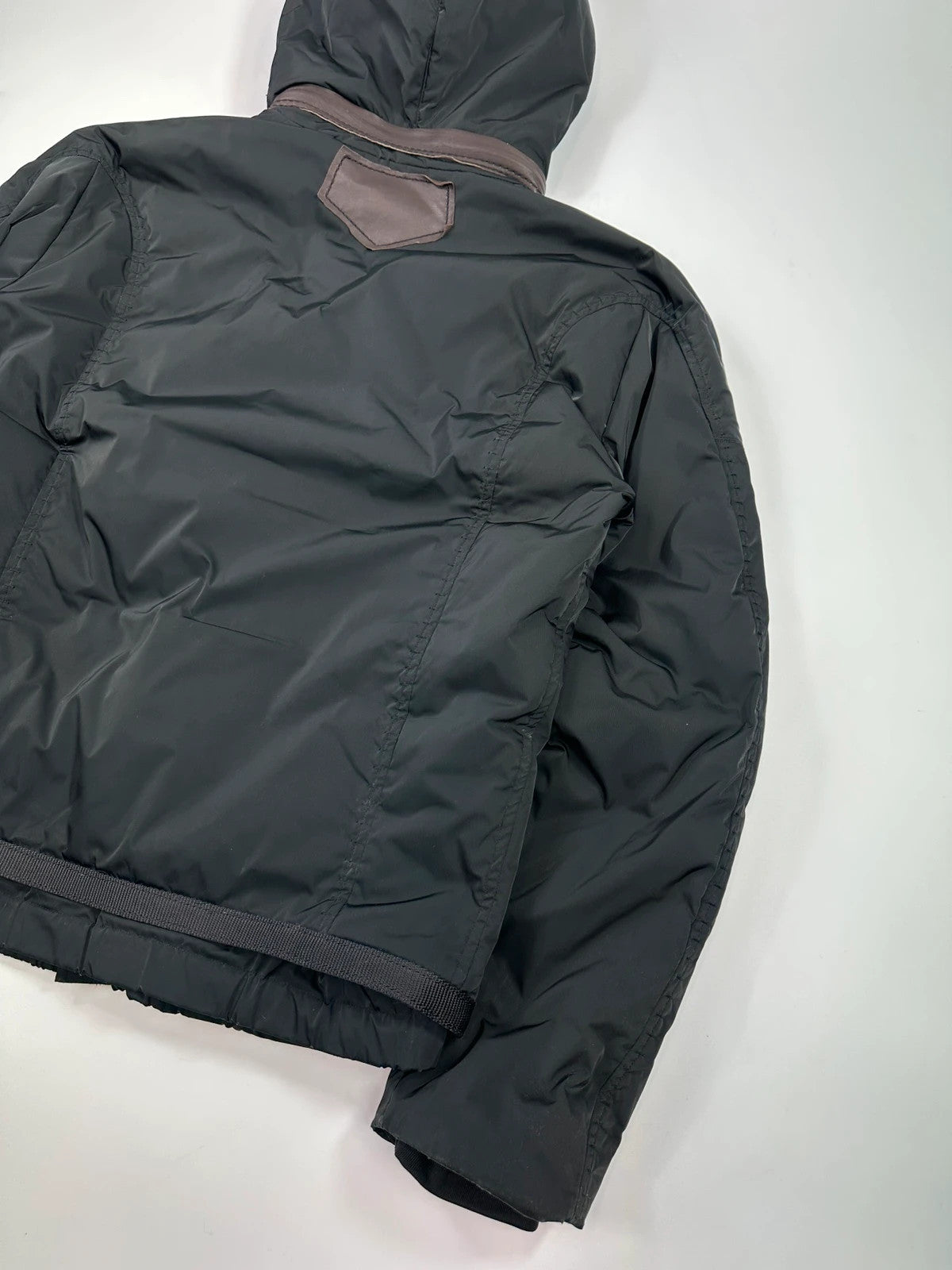 Marithé + François Girbaud 00’s Black Nylon Hooded Puffer Down Jacket