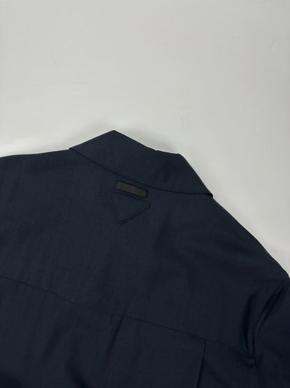 Prada Milano SS2025 Virgins Wool Light Crop Shirt Jacket