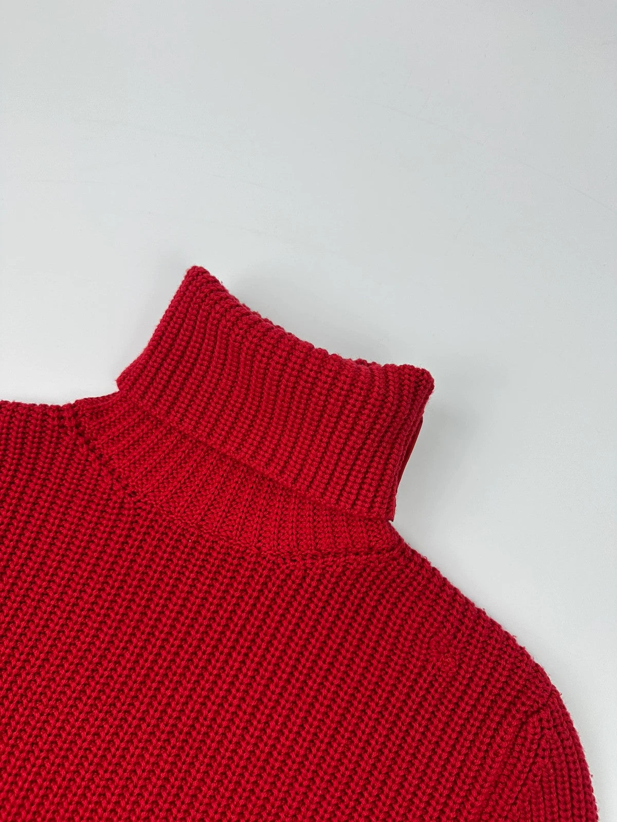 Prada Sport 00’s Red Wool High Turtle Neck Knit Sweater