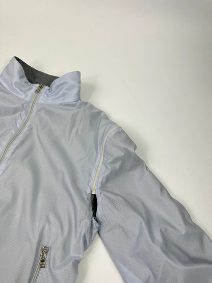 Prada Sport FW2000 Sky Blue & Grey Reversible Removable Sleeves Jacket