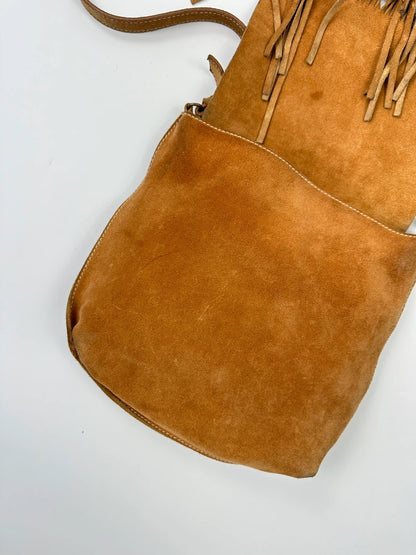 Miu Miu Early 90’s Suede Leather Fringes Cross Body Bag