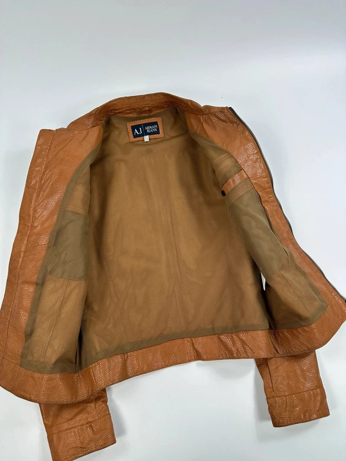 Armani 00´s Croco brown leather Jacket veste en cuir