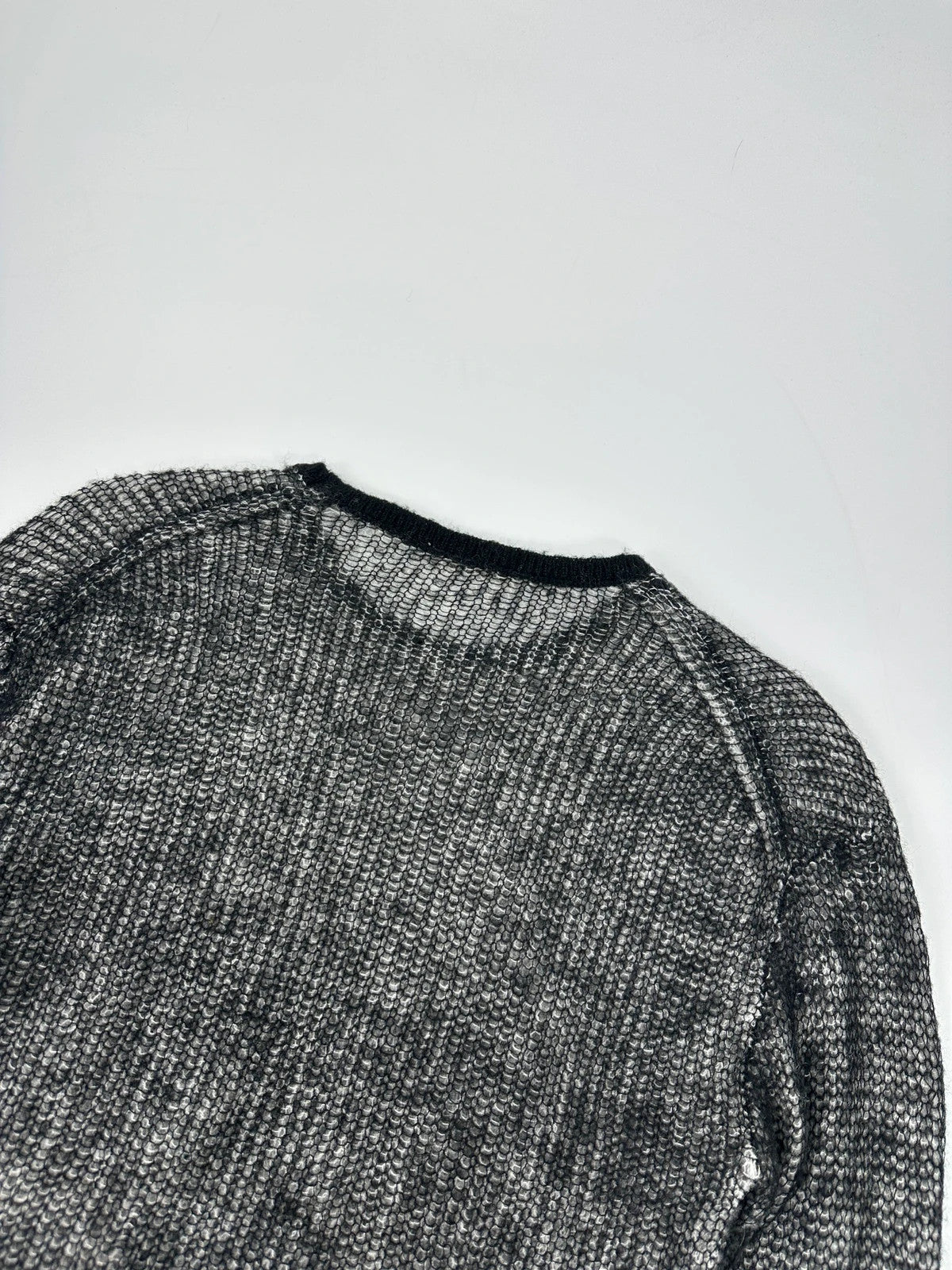 Acne Studio 00’s Black & White Mesh Cashmere & Wool Knit Sweater