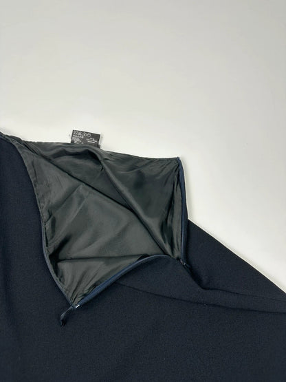 Prada Milano SS2000 Black Wool Mid Length Skirt