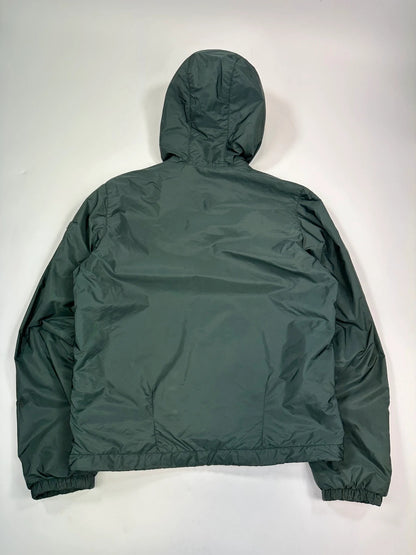 Prada Sport SS2016 Forest Green Triangle Nylon Padded Hooded Windbreaker Jacket