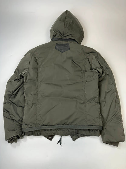 Marithé + François Girbaud 00’s Khaki Hooded Down Puffer Jacket