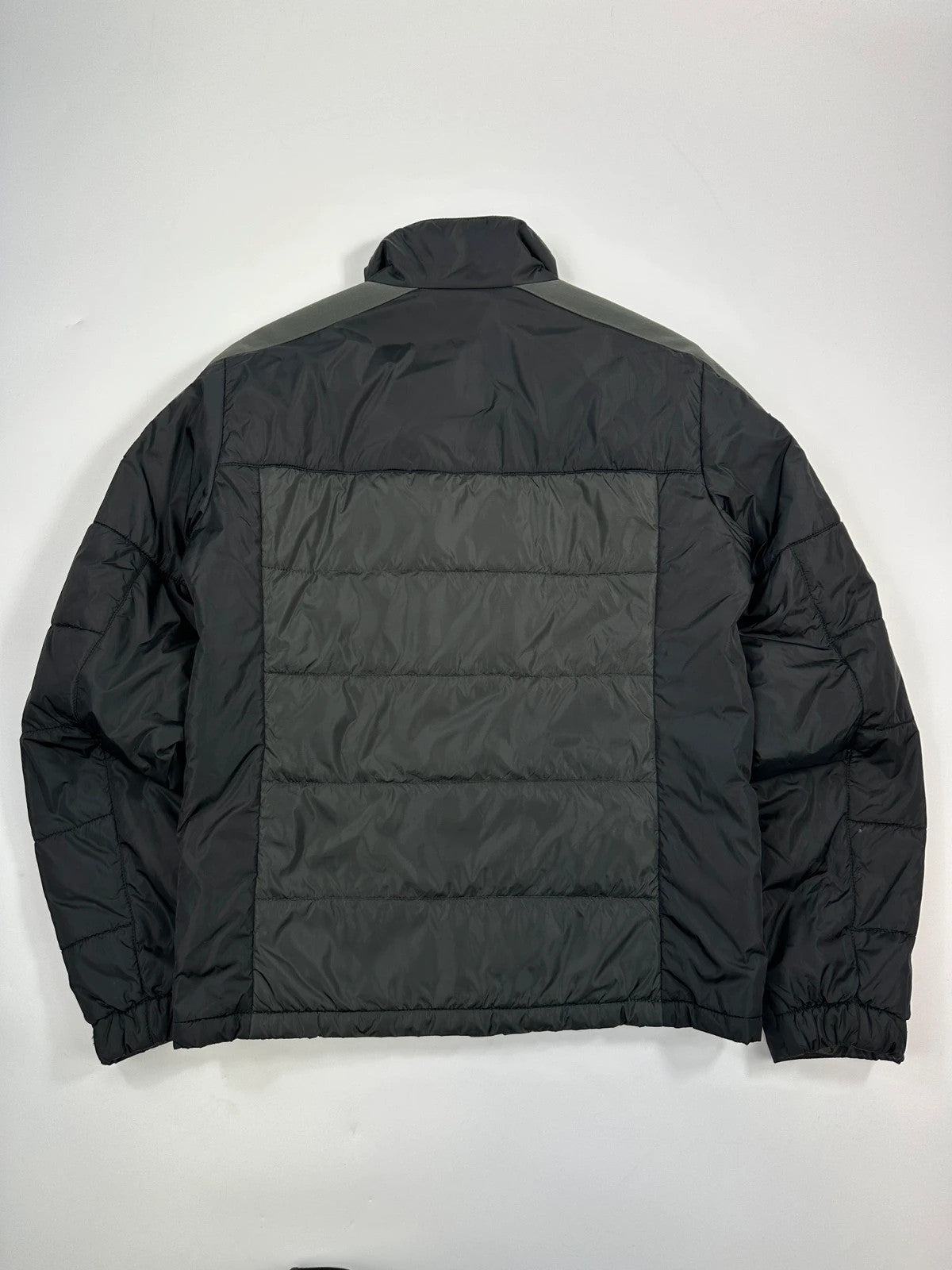 Prada Sport FW2010 ColorBlocking Black & Khaki Green Padded Quilted Nylon Jacket