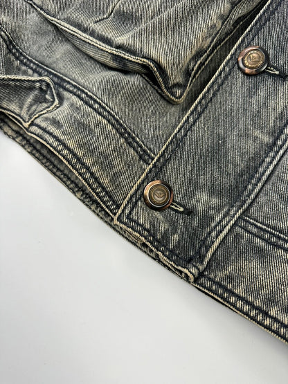 Armani Jeans 90’s Heavy Grey Faded Denim Jacket Coat