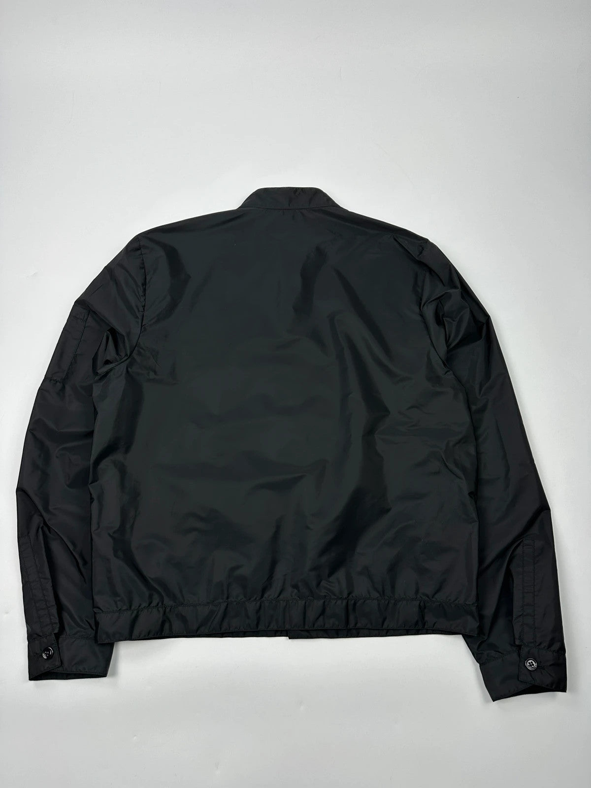 Prada Milano SS2018 Black Light Nylon Burgundy Strip