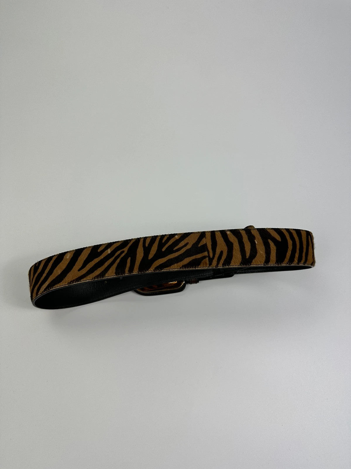 Prada SS2011 Zebra Fur Brown Belt
