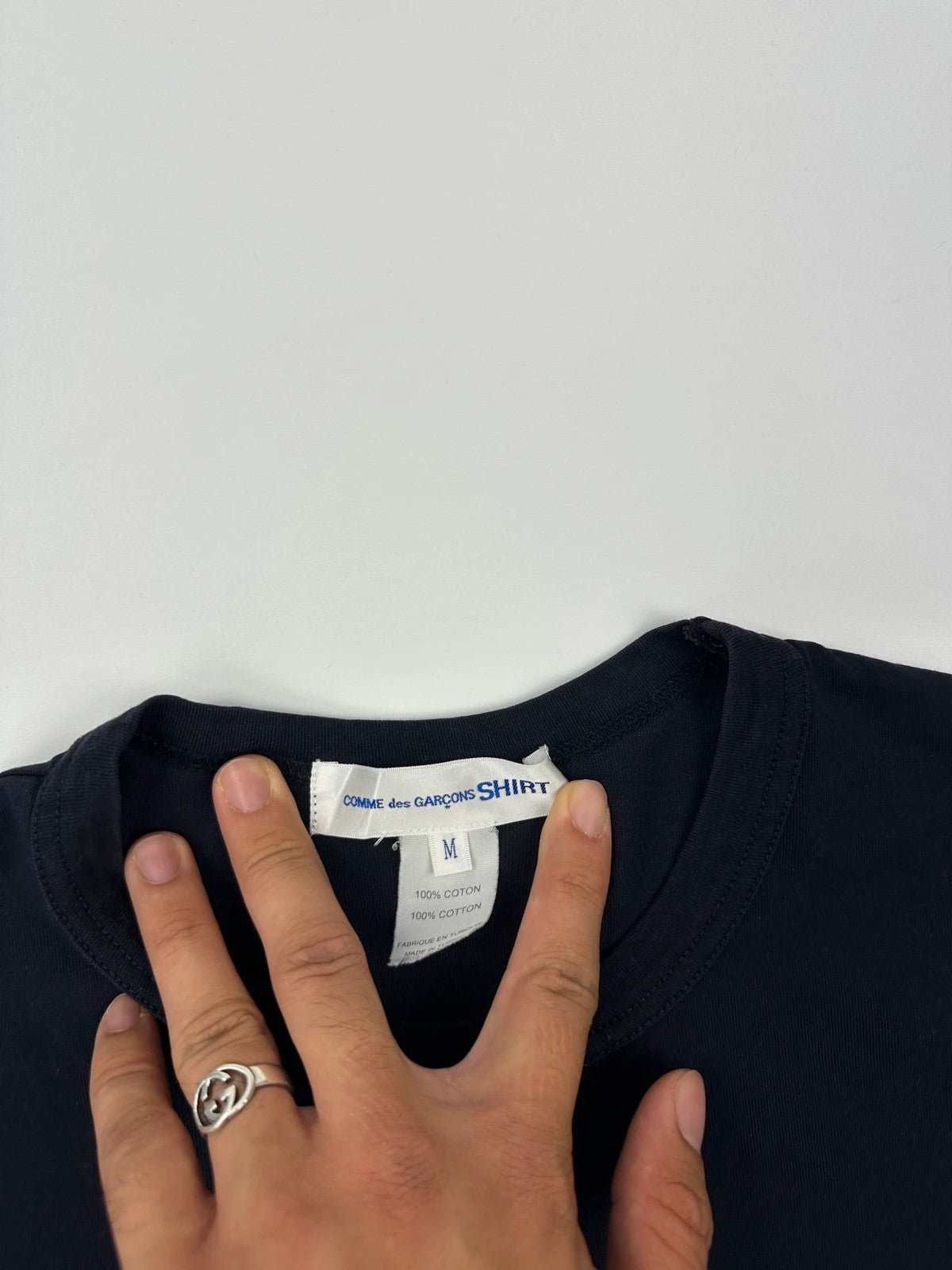 Comme Des Garçons Shirt SS2018 Navy Blue Hoodie Pocket Tee