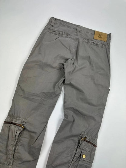 Dolce Gabbana Grey 2003 Cargo Zip Pants