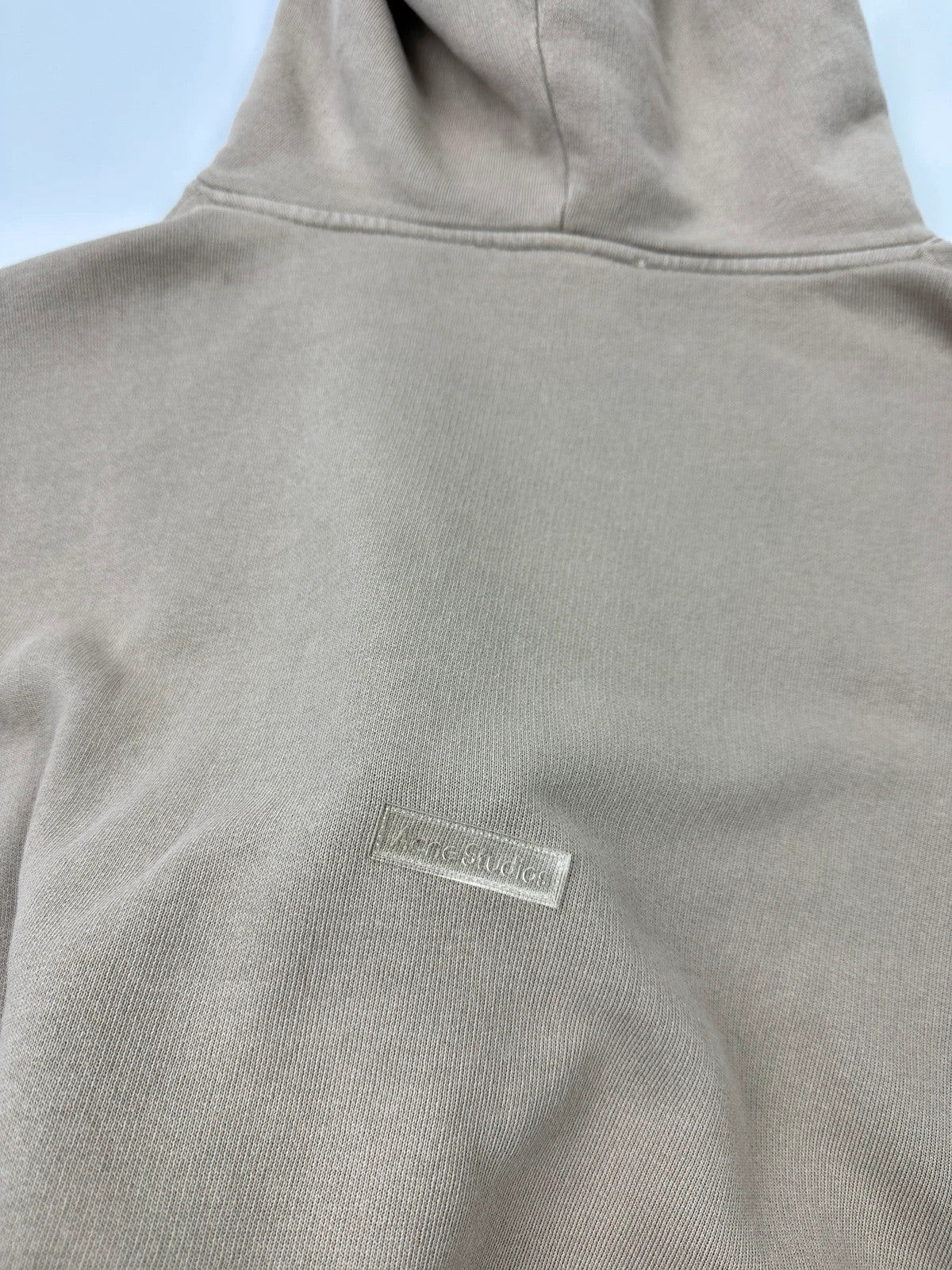 Acne Studio FW2024 Beige Cream Oversized Boxy Crop Hoodie Sweater