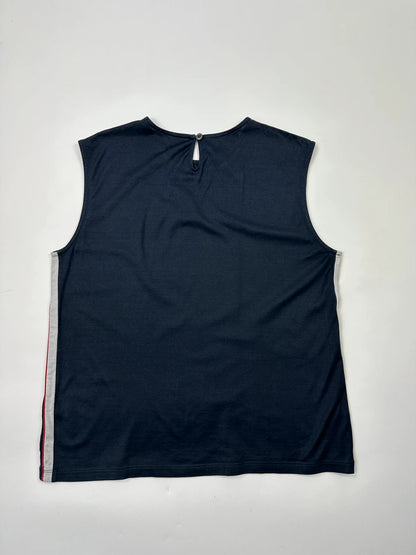 Prada Milano Late 00’s Navy Blue Stripes Sleevesless Top