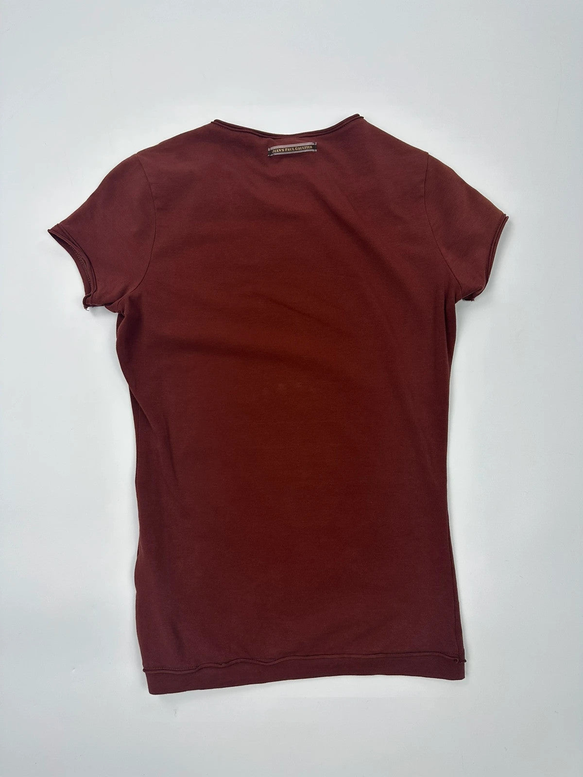 Jean Paul Gautier 00’s Printed Burgundy Top Tee