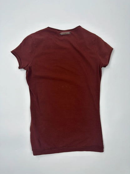 Jean Paul Gautier 00’s Printed Burgundy Top Tee