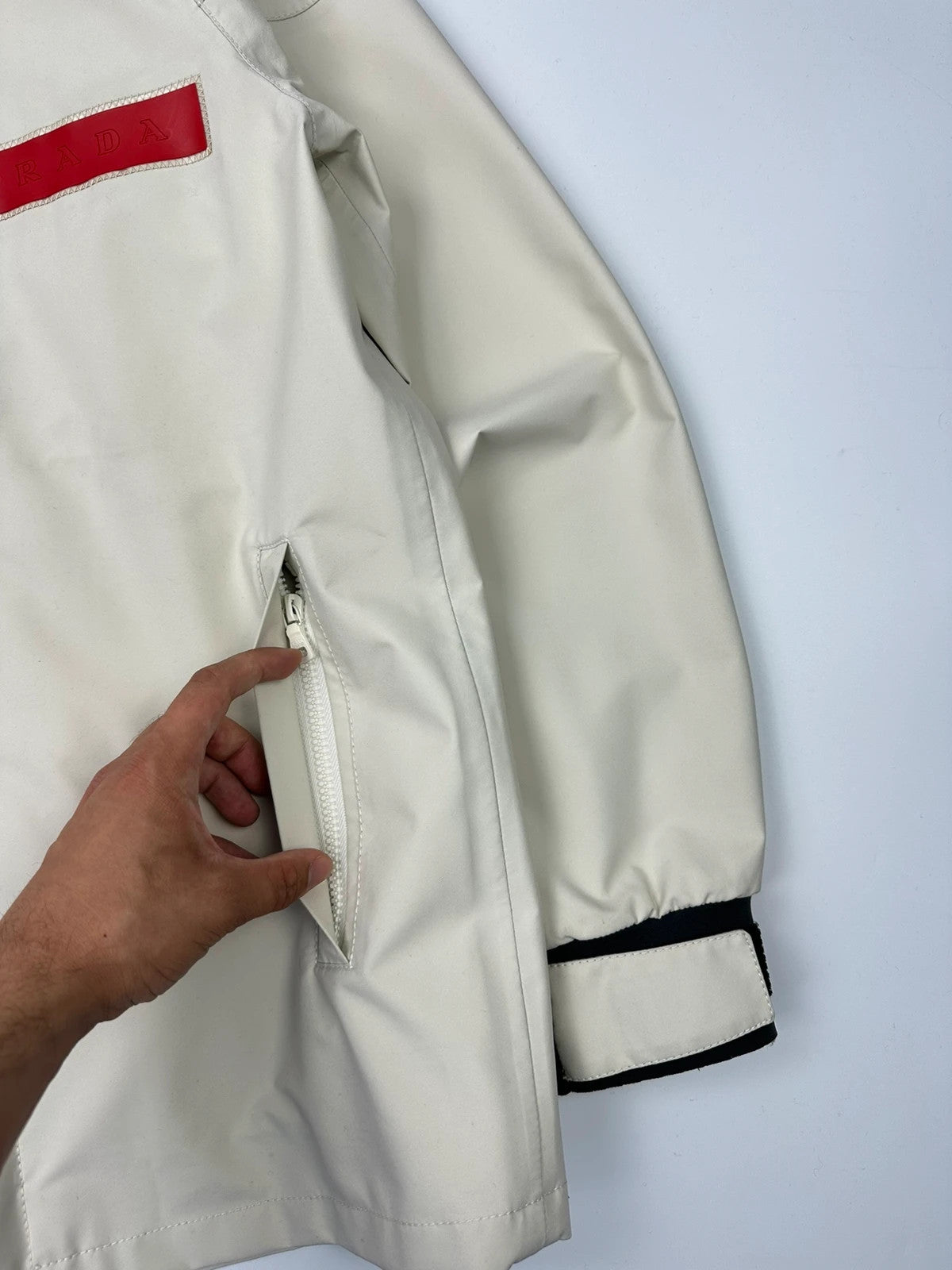 Prada Sport FW2000 White Sailing Rain Jacket Gore-TexTapped Seam