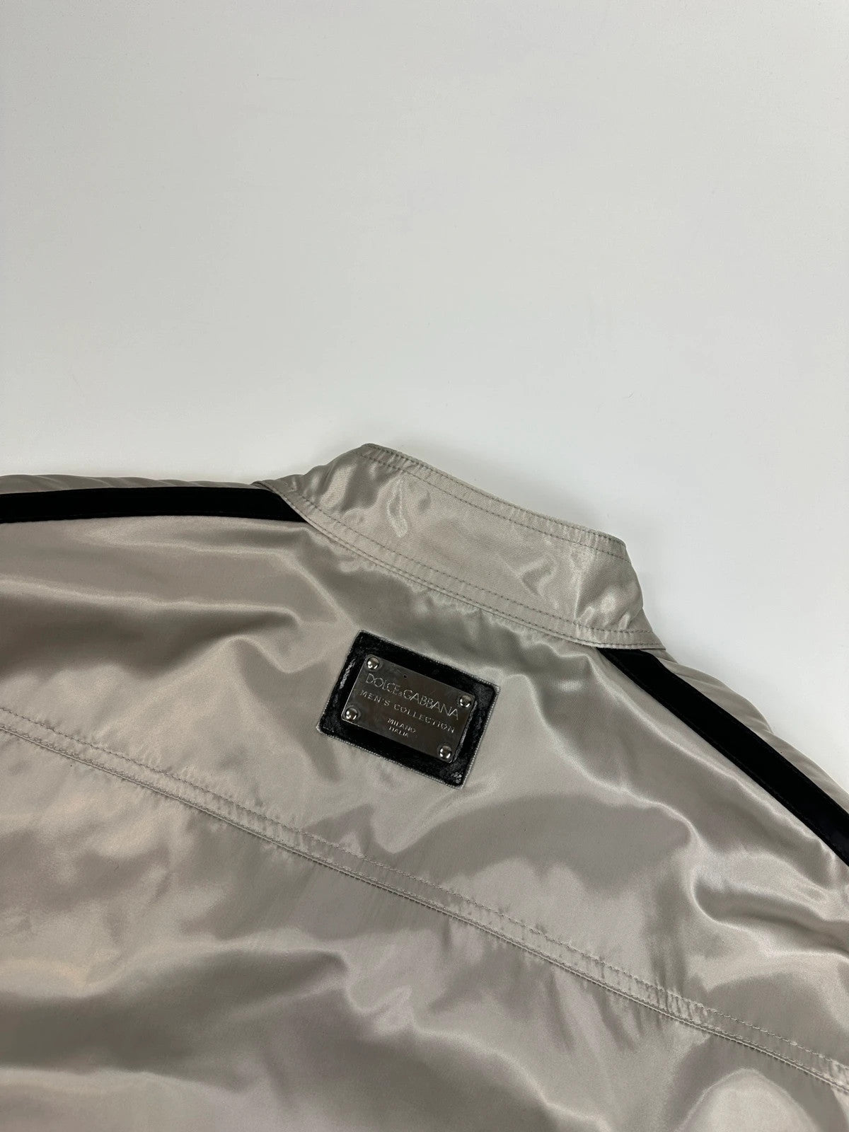 Dolce & Gabbana 00s Nylon Grey Shiny Silver Jacket