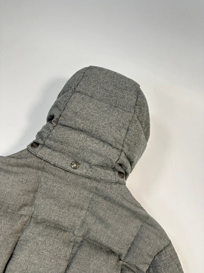 Moncler FW2005 Grey Wool Maya Hooded Down Puffer Jacket