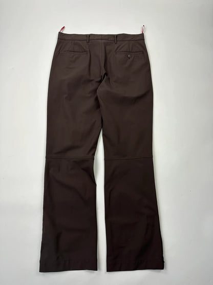 Prada Sport FW2002 Brown Flared Zip Pants