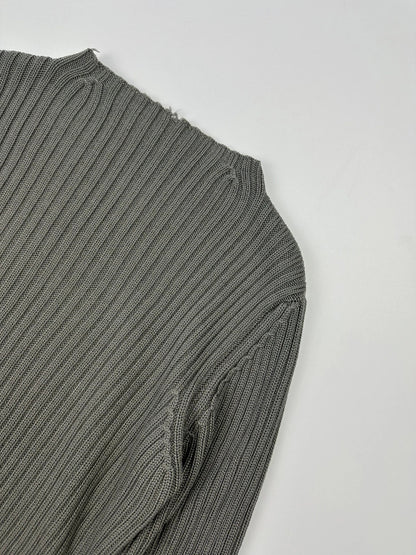 Prada Sport 00’s Khaki Ribbed Wool High Neck Sweater Knit