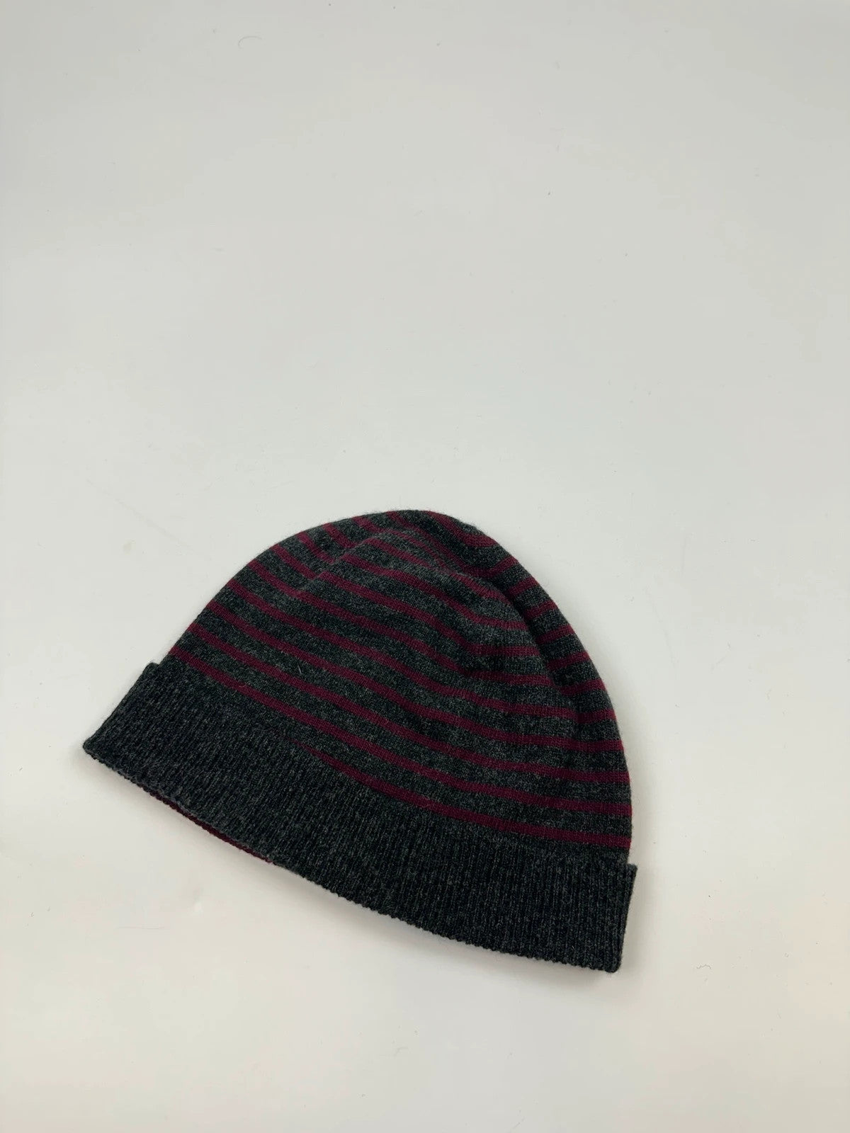 Prada Milano 00’s Dark Grey & Purple Stripes Wool Beanie