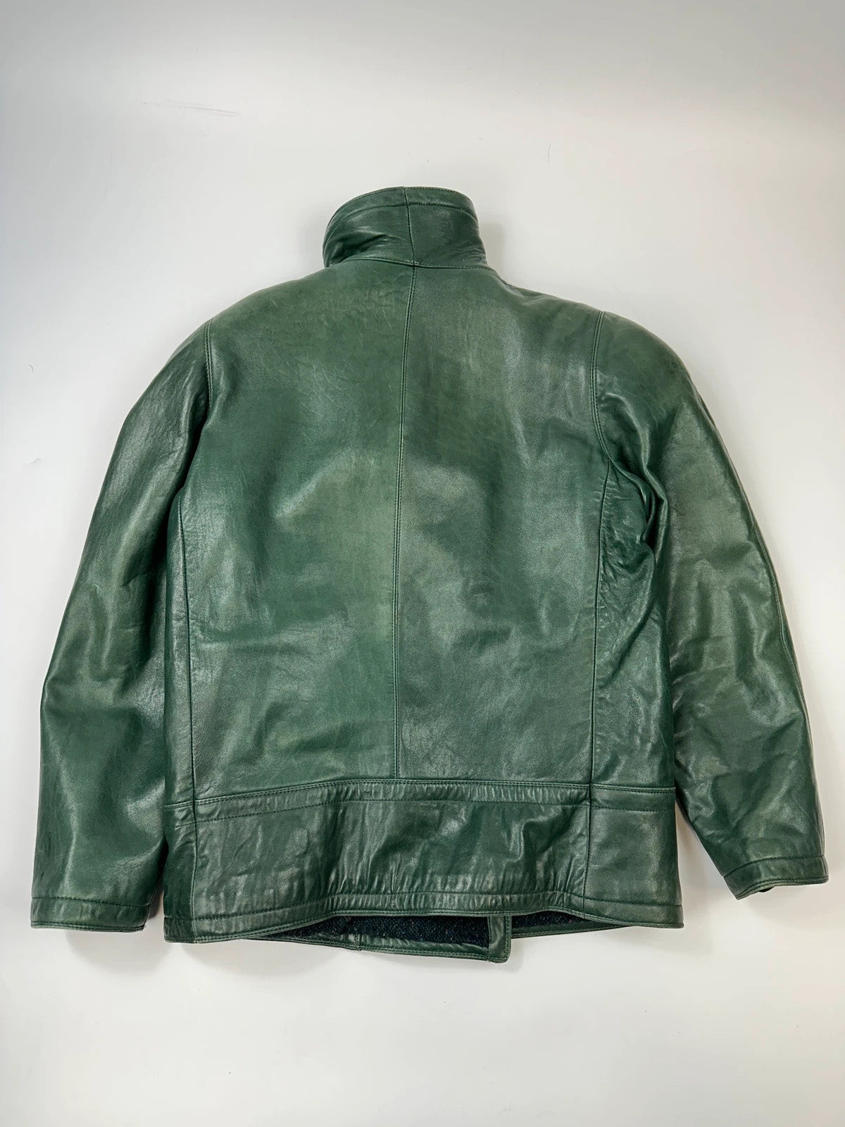 Gianni Versace FW1983-4 Forest Green Leather Shoulder Pad Jacket