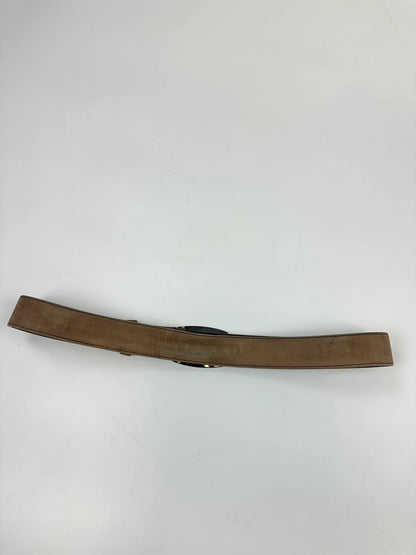 Prada Milano Brown Leather Silver Studded Belt