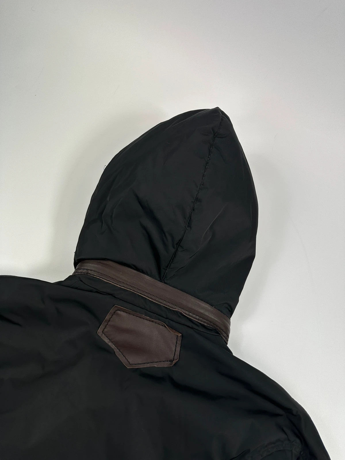 Marithé + François Girbaud 00’s Black Nylon Hooded Puffer Down Jacket