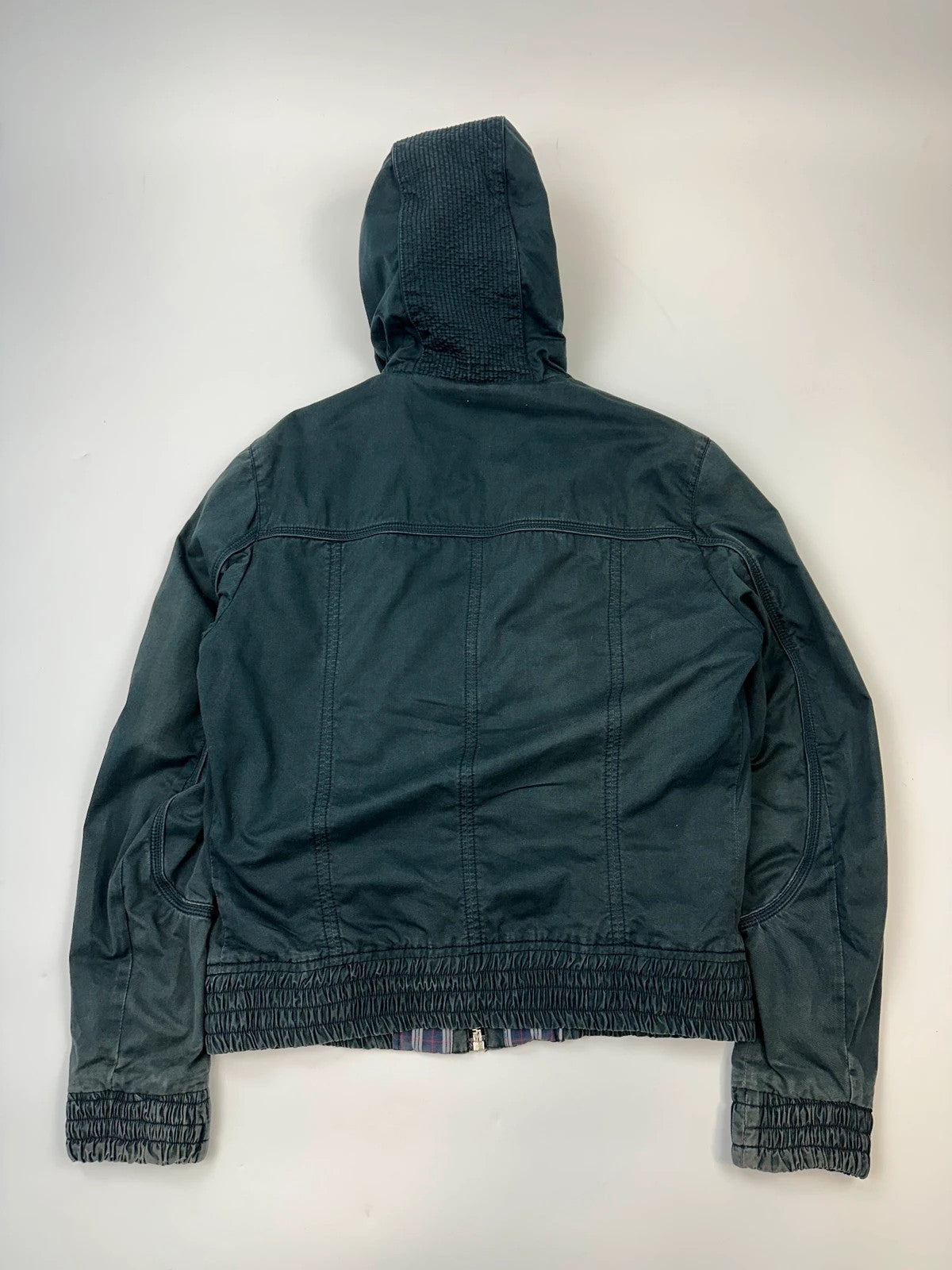 Dolce & Gabbana 00’s Multi Zip Tartan Layer Navy Blue Cotton Hood Jacket