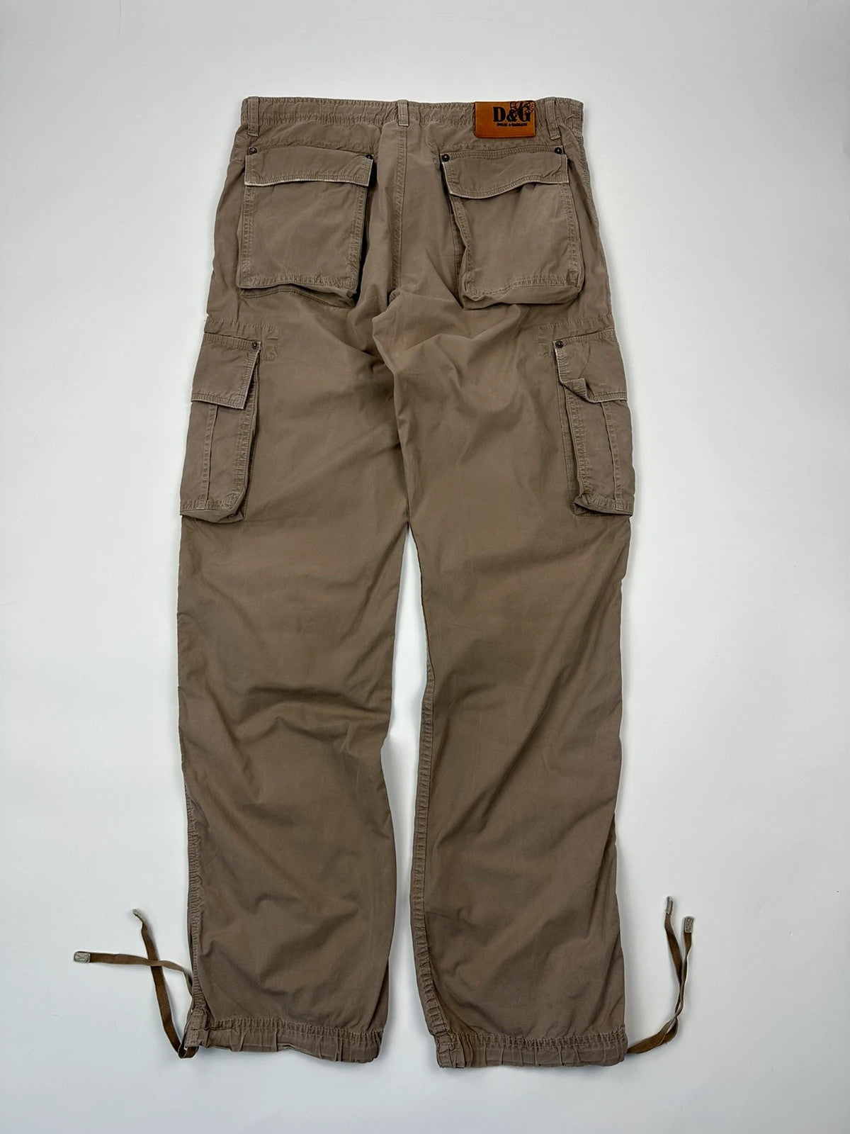 Dolce & Gabbana 00´s Multi Cargo Pockets Brown Light Parachute Pants