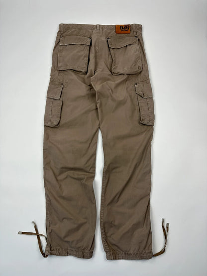 Dolce & Gabbana 00´s Multi Cargo Pockets Brown Light Parachute Pants