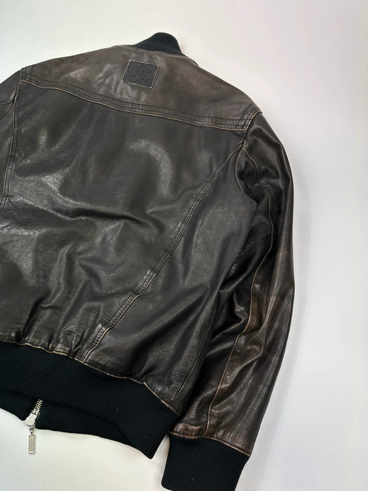Gianfranco Ferré 00’s Brown Leather Bomber Jacket