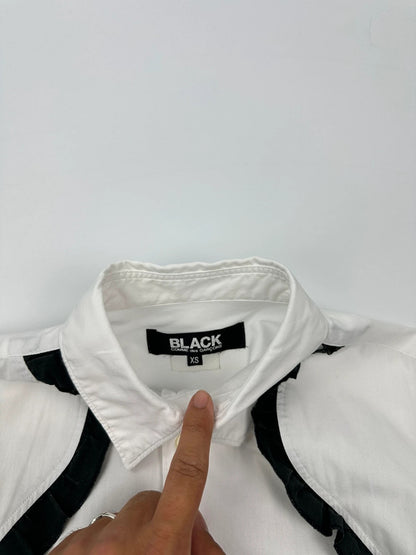 Comme Des Garçons Black AD2010 White & Black Straps Shirt