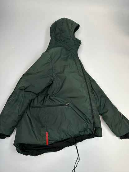 Prada Sport FW1999 Green 2In1 Technical Padded Hooded Jacket/Bag