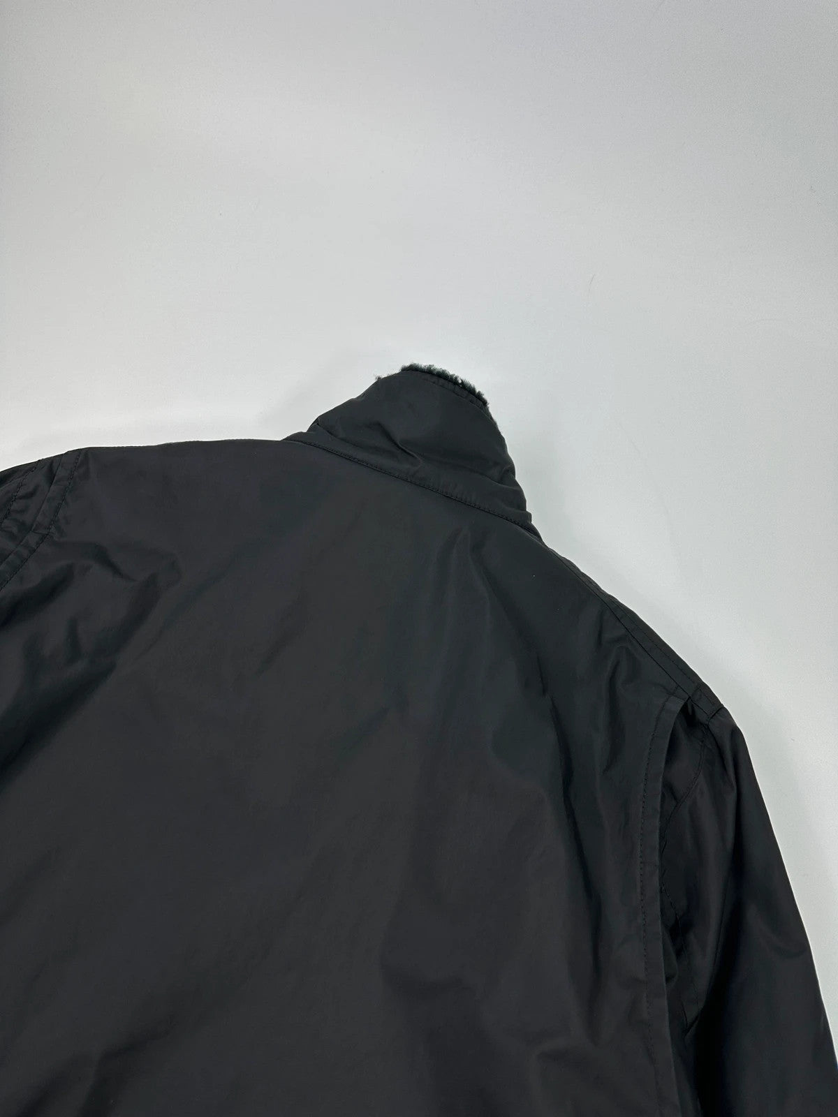 Prada Sport FW2008 Black Sheep Collar Nylon Bomber Jacket