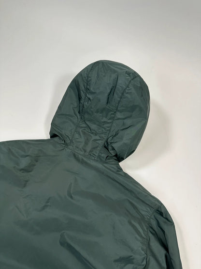 Prada Sport SS2016 Forest Green Triangle Nylon Padded Hooded Windbreaker Jacket