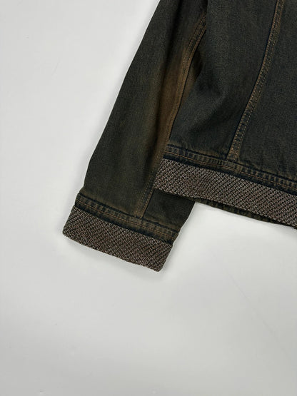 Prada Milano FW2006 Metal Chains Faded Denim Crop Jacket