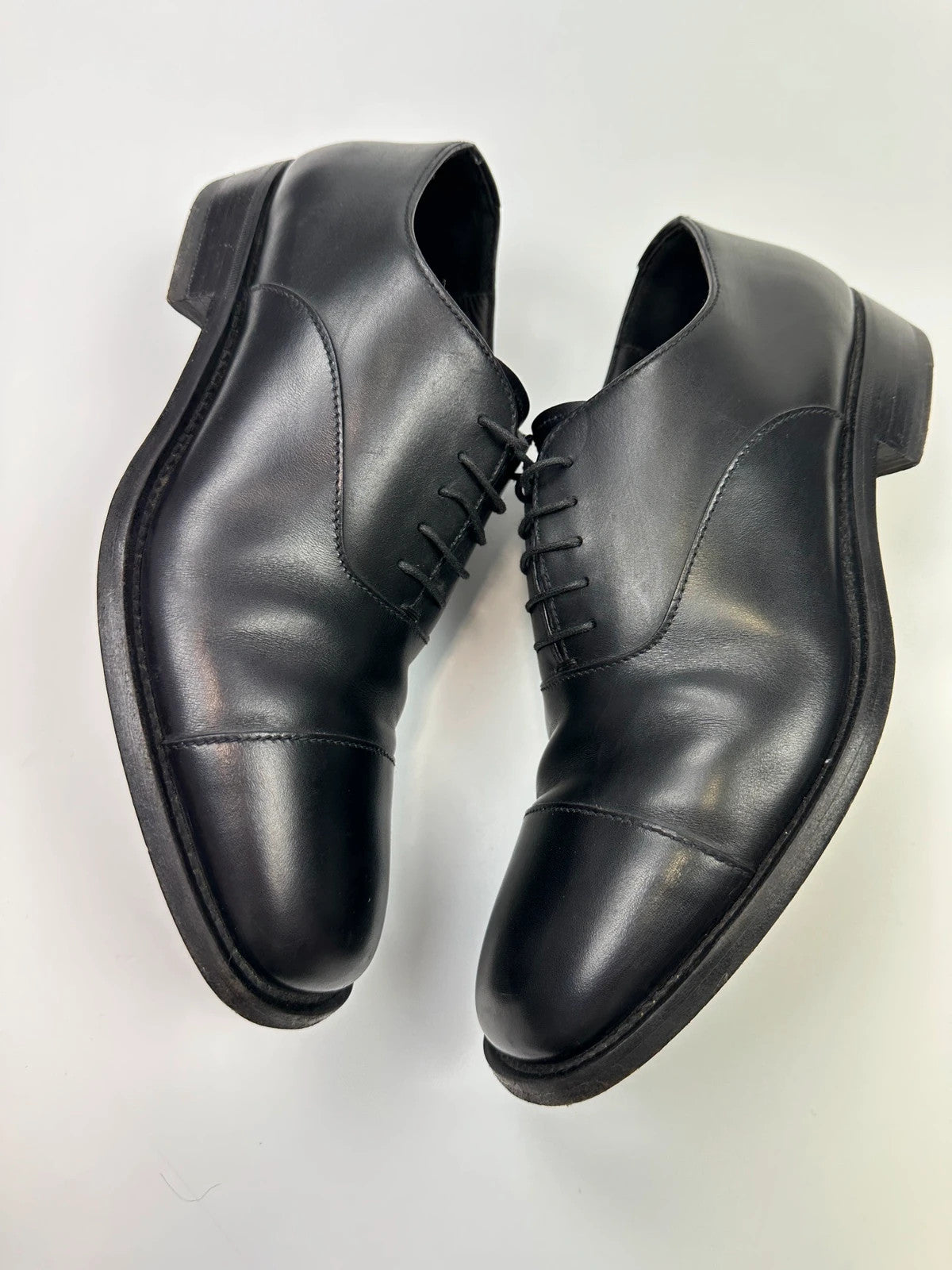 Prada Milano 90’s Black Patent Leather Derby Dress Shoes