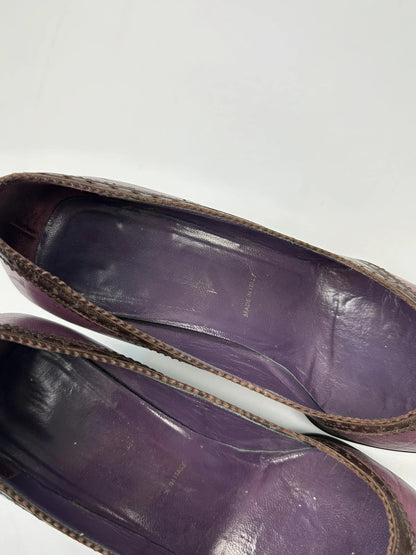 Prada Milano SS2000 Purple Brown Leather Heels Pumps