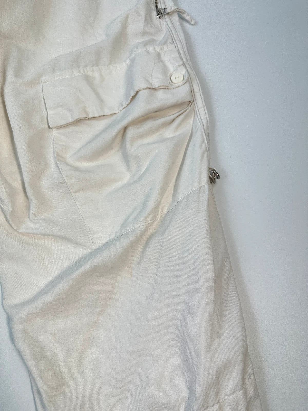 Marithé + François Girbaud White Parachute Cargo Light Pants