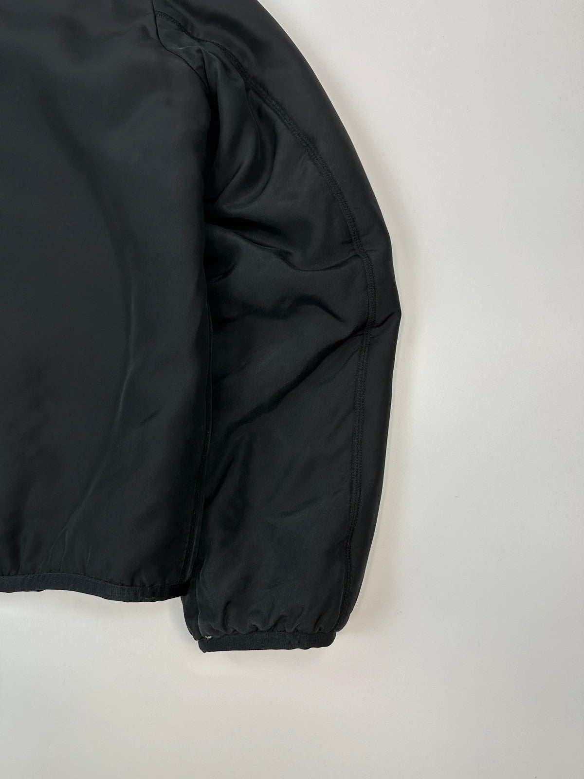 Prada Milano FW2013 Black Padded Silk Hooded Bomber Jacket