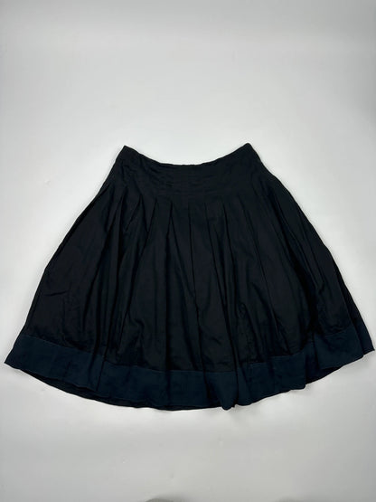 Prada Milano Early 00’s Black Ballon Pleats Mid Length Skirt